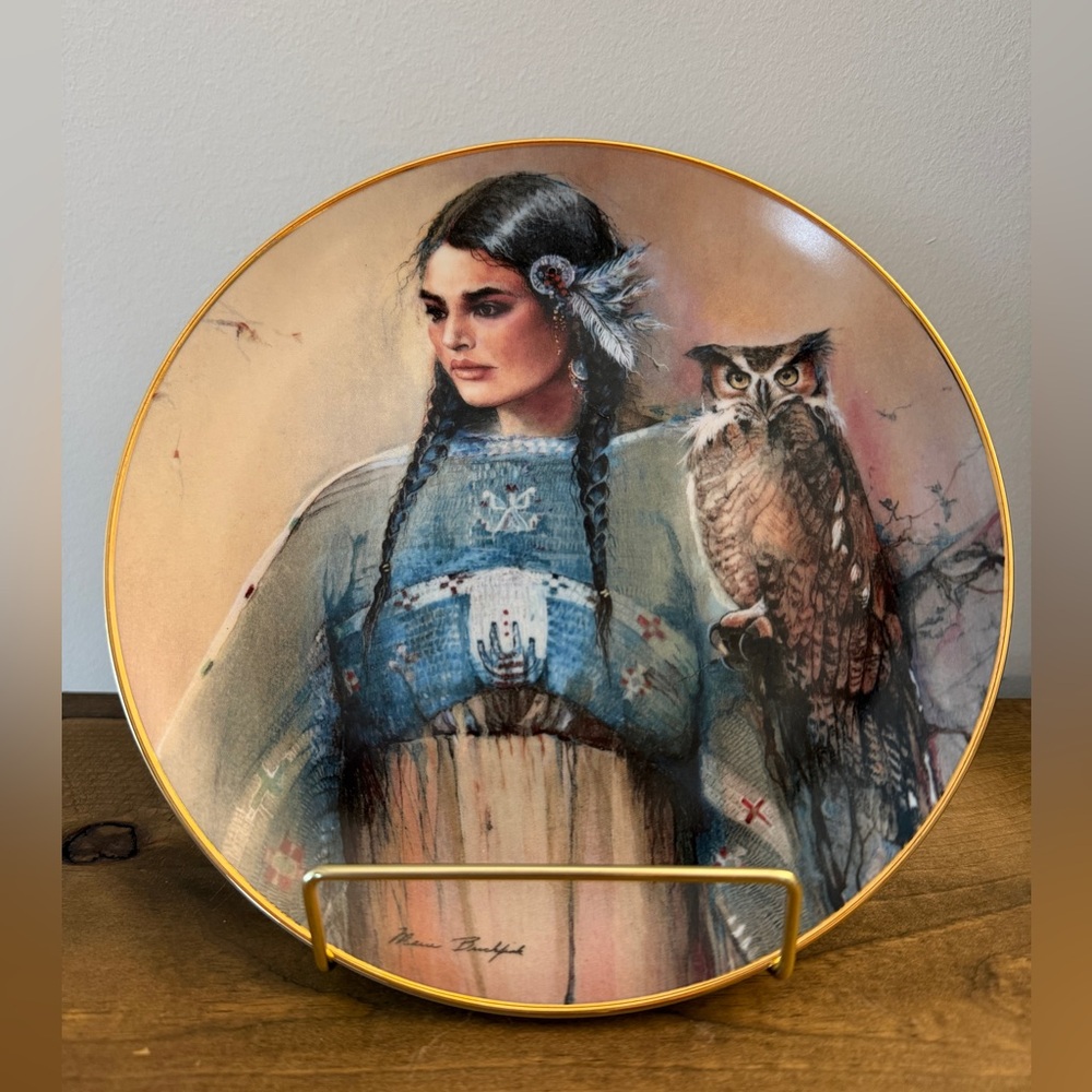 Franklin Mint “Princess of Wisdom” Limited Edition Porcelain Plate 24K Gold Trim
